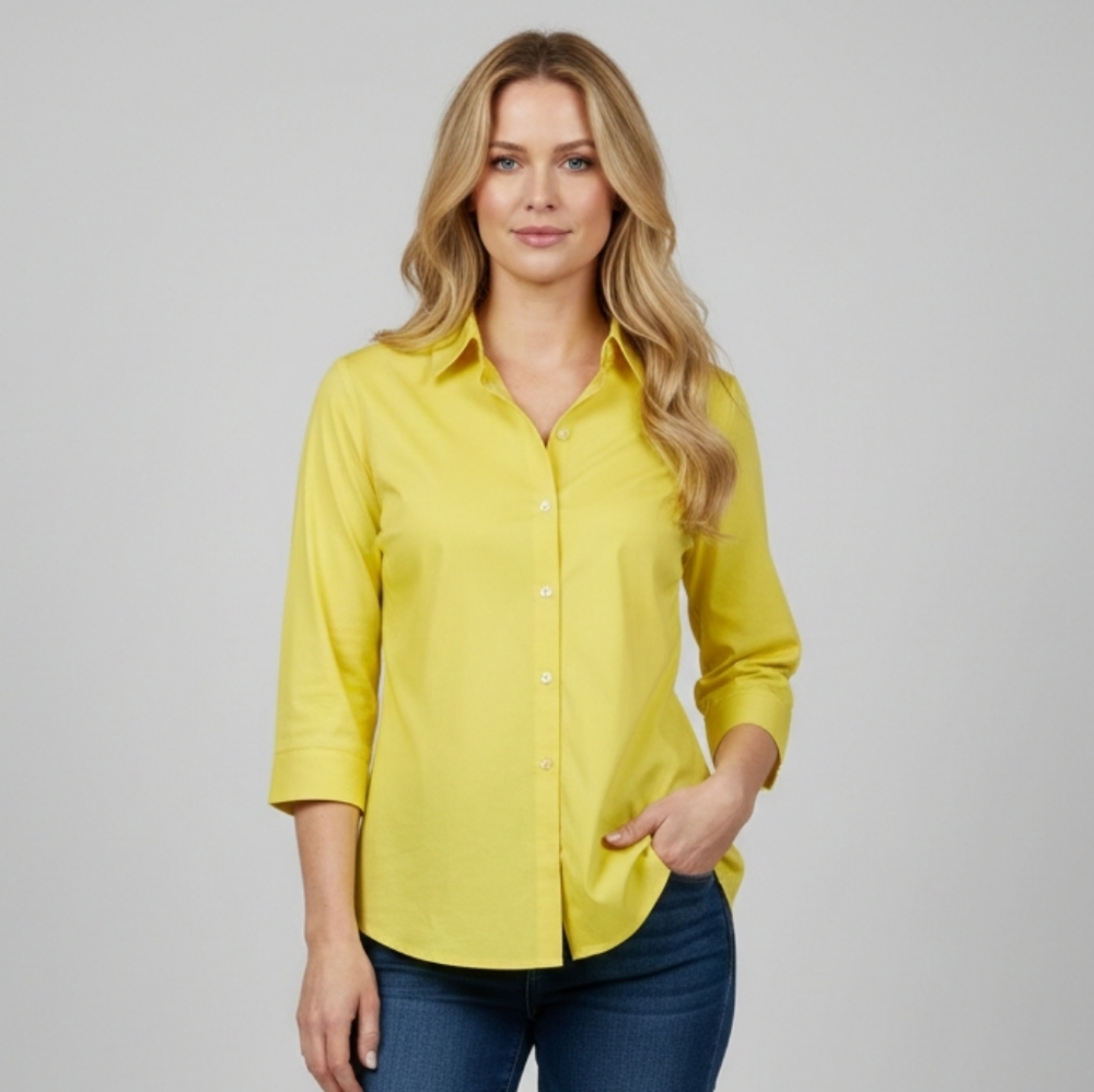 Worthington Vibrant Lime Green Casual Button Down Shirt 1X